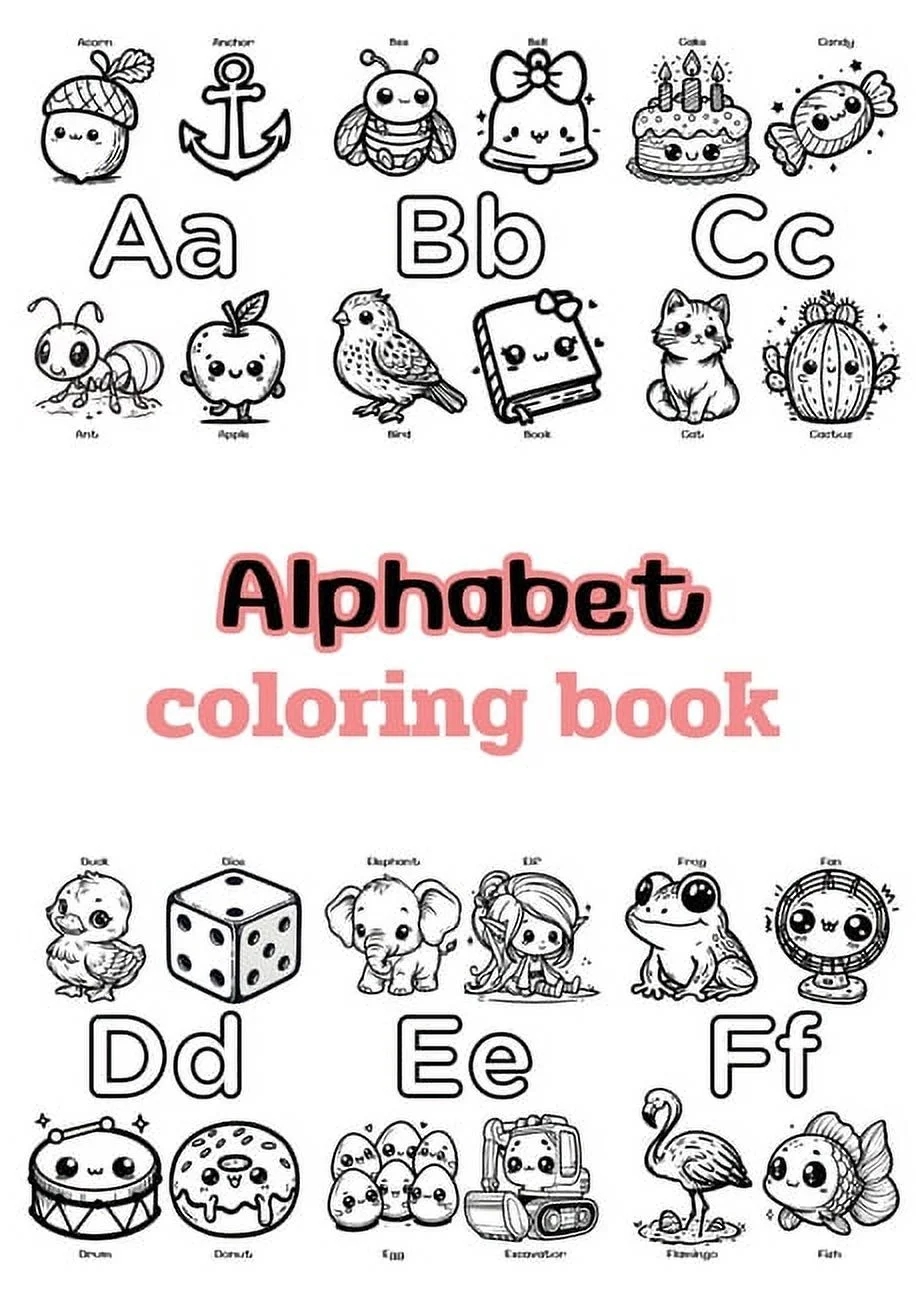 Alphabet Coloring Book Children s Coloring Pages Word Search Puzzles Paperback Large Print Walmart