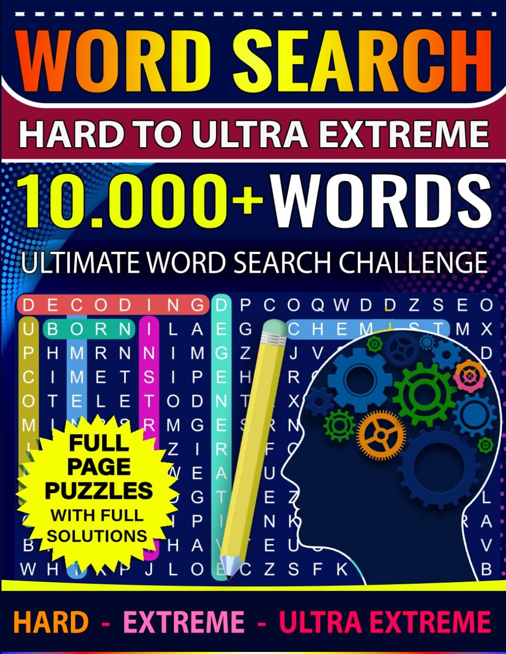 Amazon Hard To Ultra Extreme Word Search Book For Adults Hard Extreme Ultra Extreme Ultimate Word Search Challenge With 10 000 Words For Adults Full Page Puzzles With