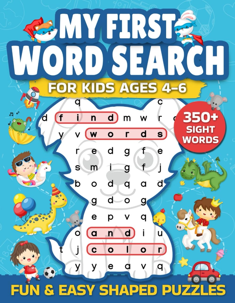 Amazon My First Word Search For Kids Ages 4 6 Find Sight Words In Fun Easy Large Print Shaped Puzzles For Pre K To 1st Grade Big Coloring On Each Page Shaped Word