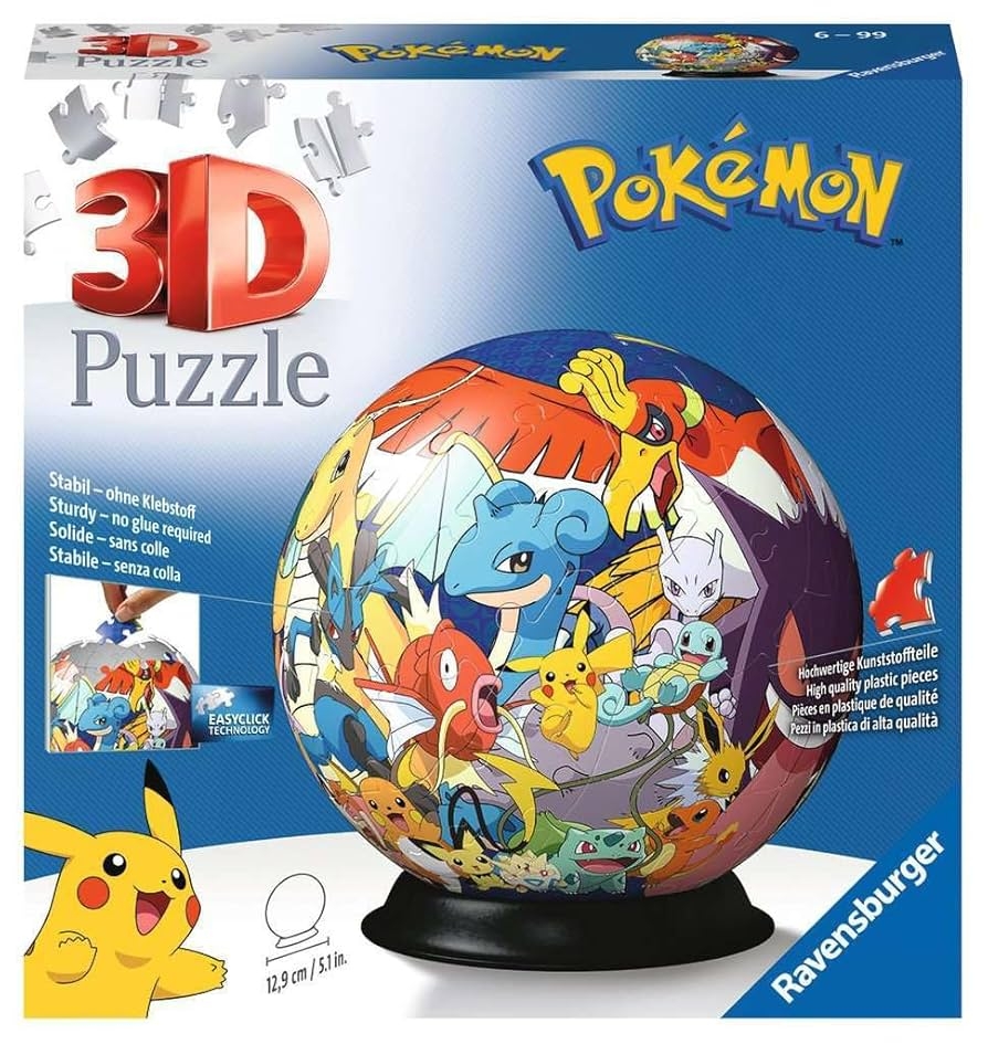 Amazon Ravensburger Pokemon 3D Jigsaw Puzzle Ball For Kids Age 6 Years Up 72 Pieces No Glue Required Gifts For Boys And Girls Ravensburger Toys Games