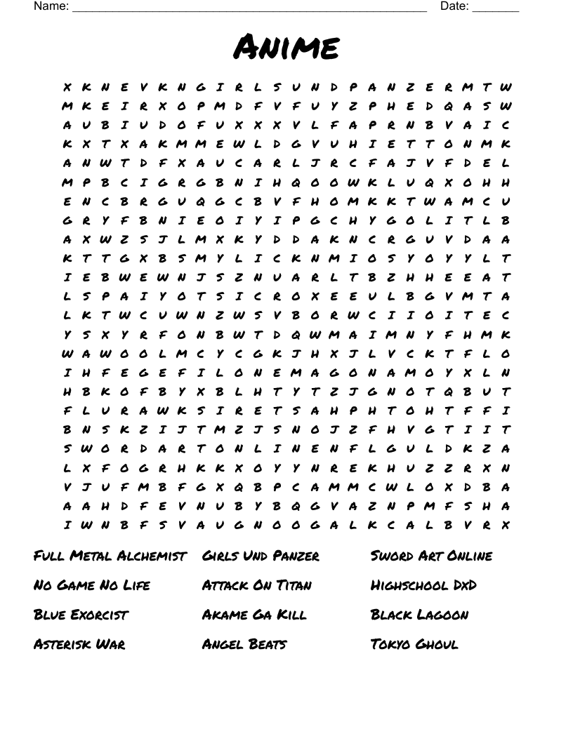 Word Searches Printable Free Online