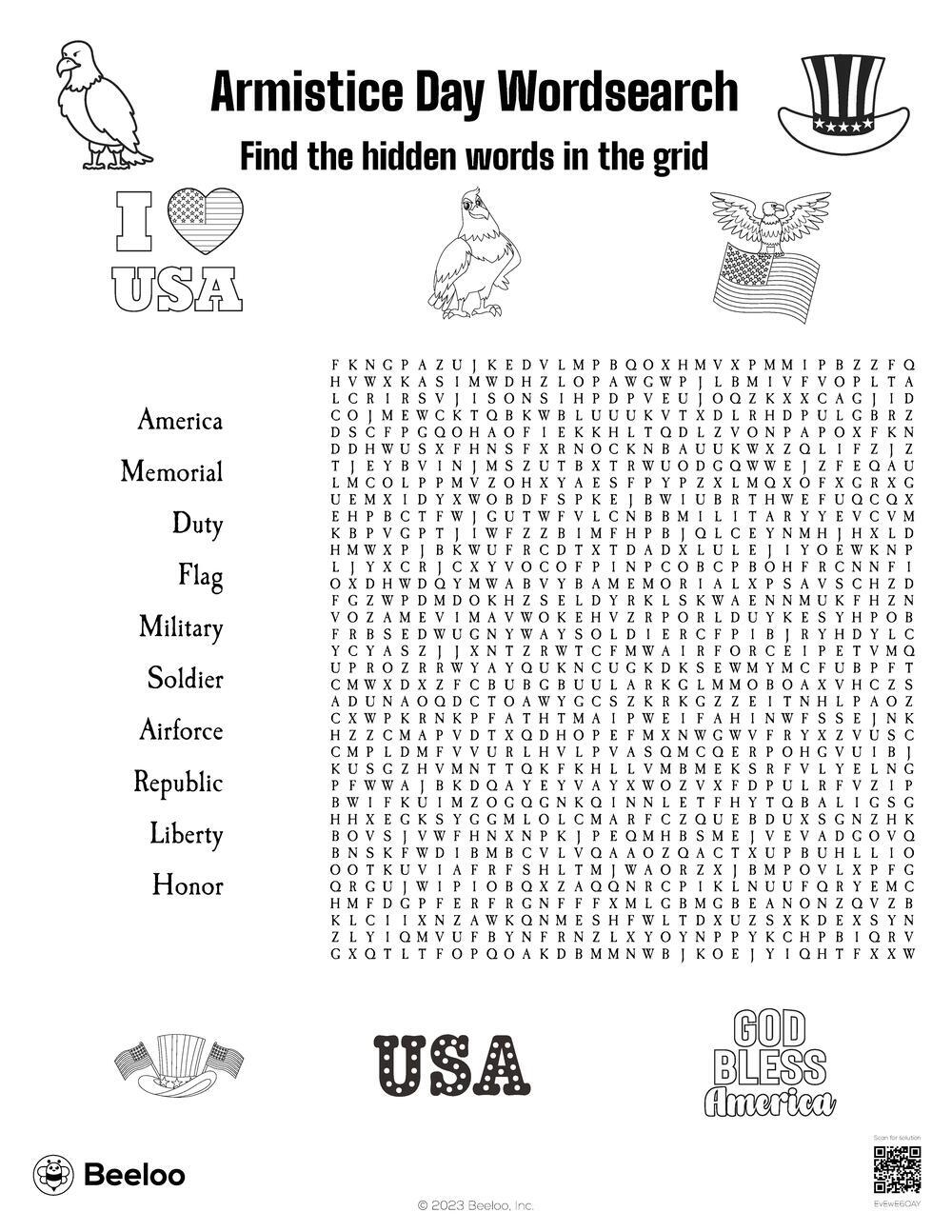Armistice Day Wordsearch Beeloo Printable Crafts And Activities For Kids