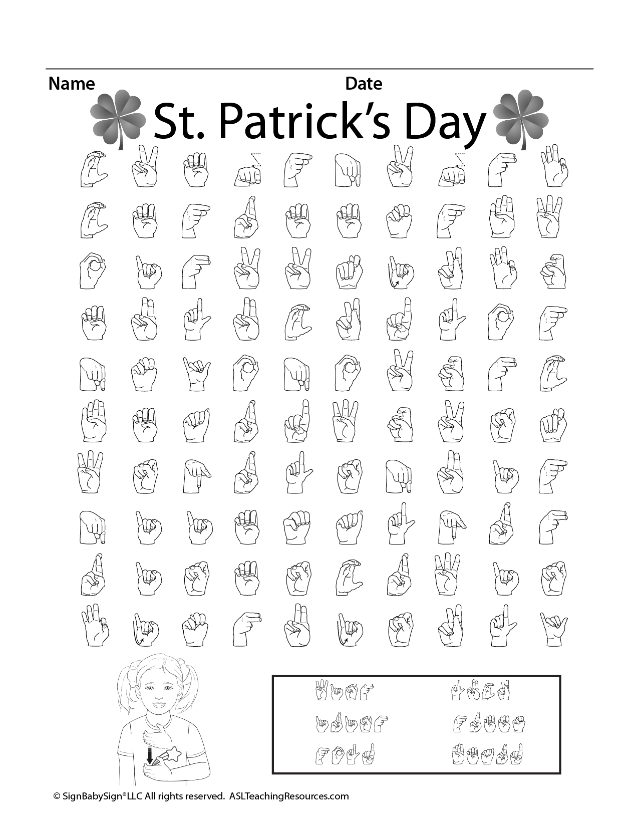 ASL St Patrick s Day Word Search Game ASL Teaching Resources ASL St Patrick s Day Word Search Game ASL Teaching Resources
