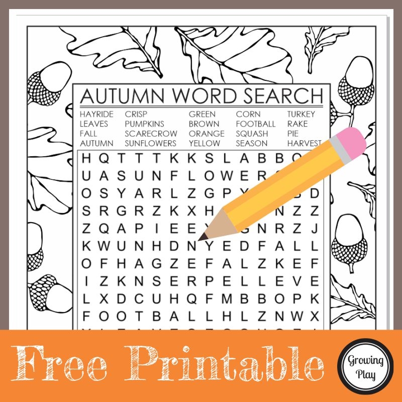 autumn word search image growing play