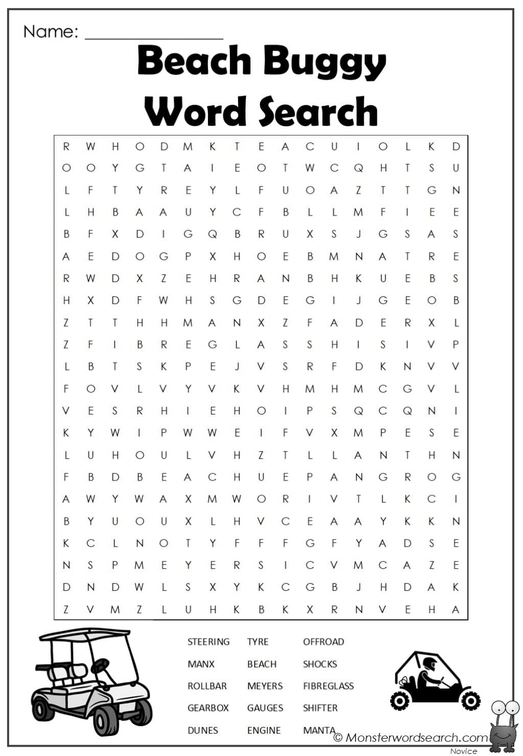beach buggy word search monster word search beach buggy word search monster word search