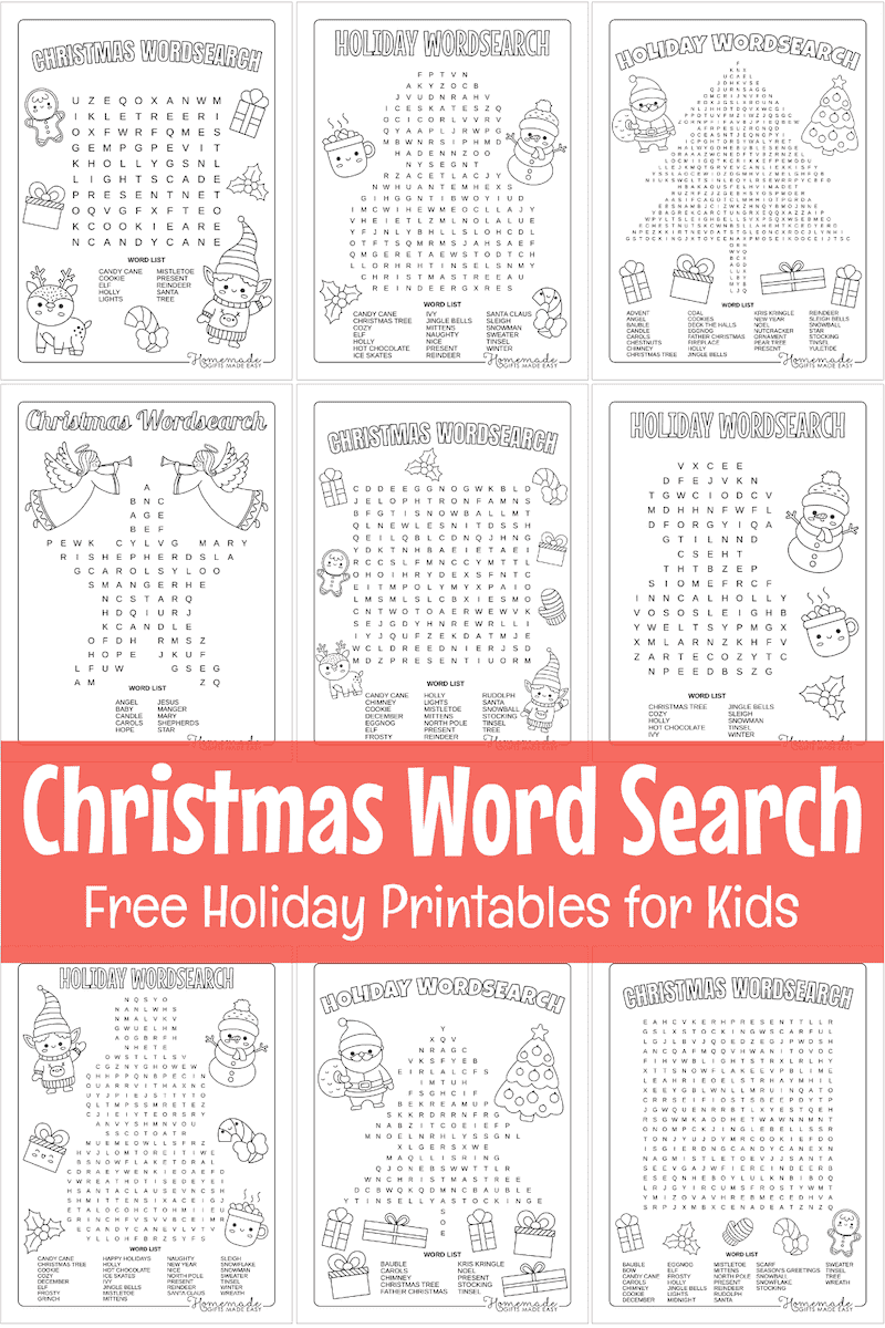 Hard Christmas Word Searches
