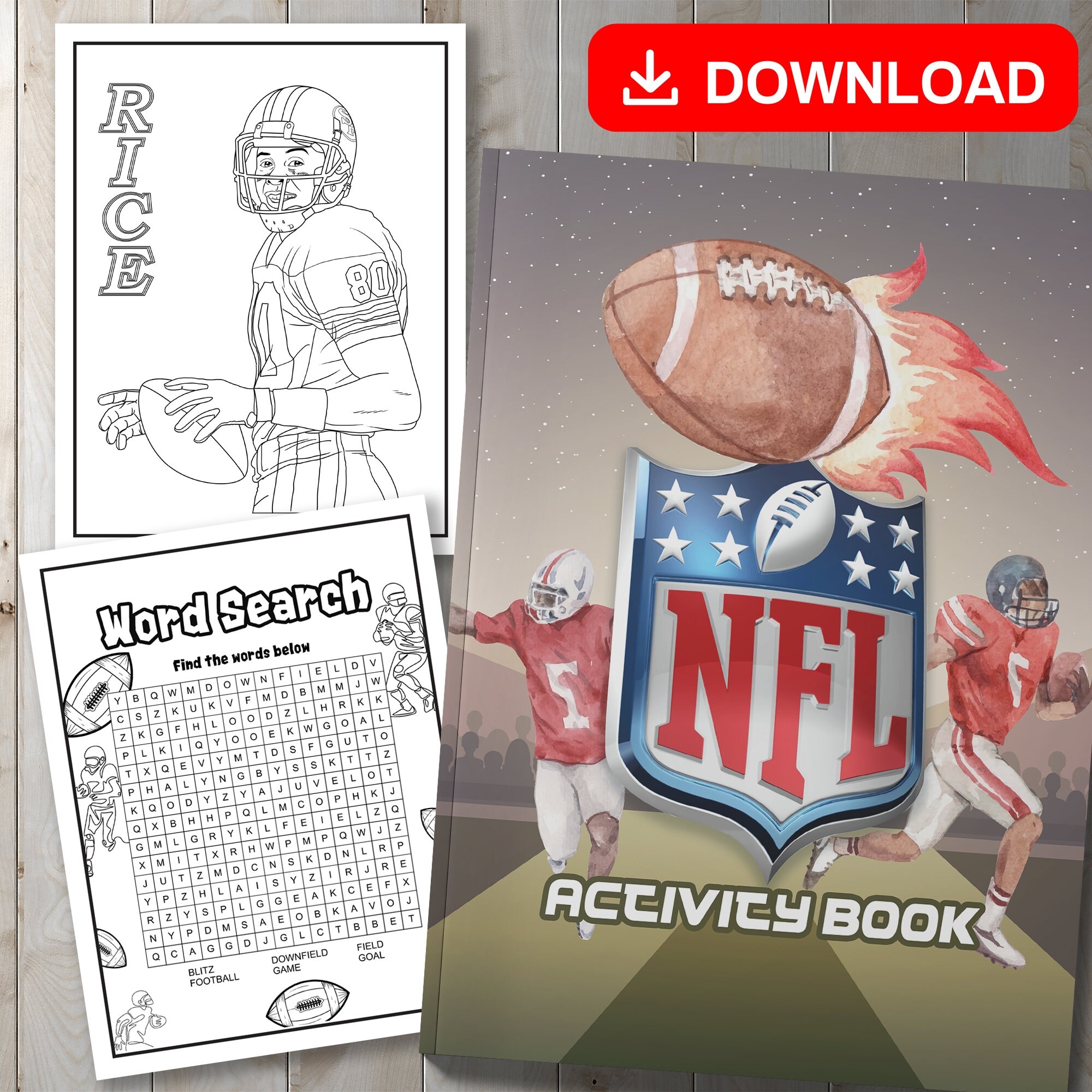 BEST VALUE NFL Activity Book Instant Download 25 Football Sports Pages W Mazes Word Search More Perfect Gift For Football Lovers Etsy