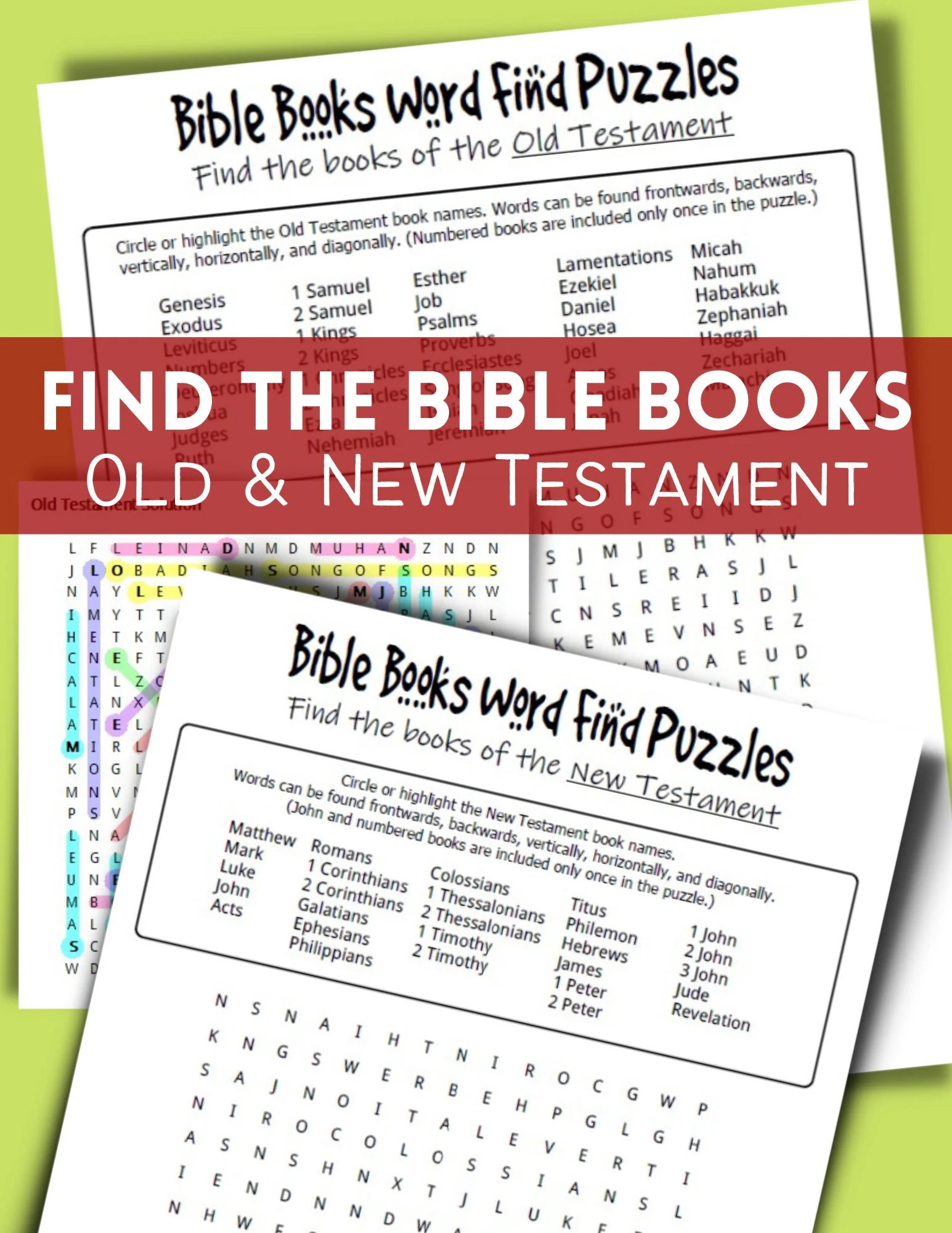 Bible Books Word Find Search Puzzle Game Old Testament Word Find New Testament Word Search Have Fun Playing Our Bible Books Puzzles Etsy
