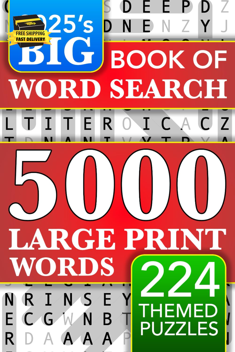 big book of large print word search puzzles 5000 words 224 themed puzzles f ebay