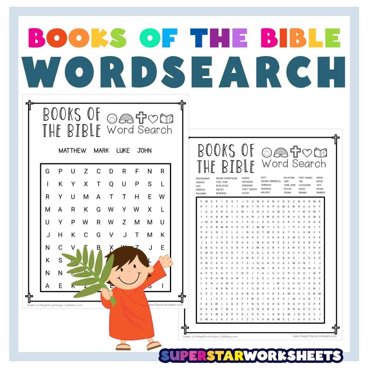 books of the bible word search superstar worksheets