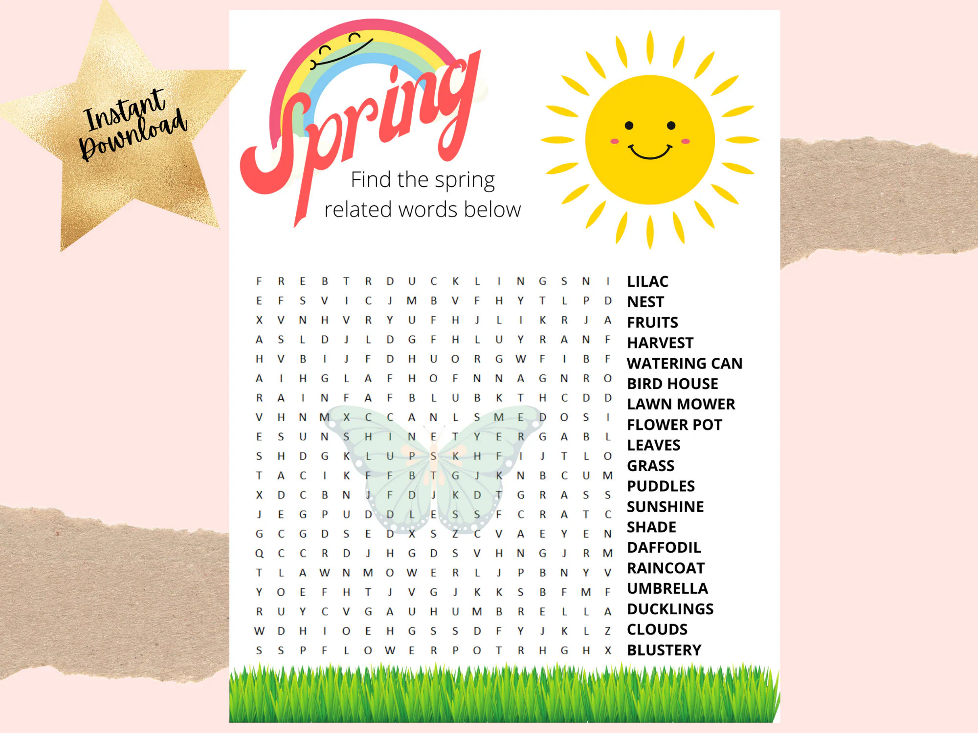 Printable Free Easy Word Searches For Spring