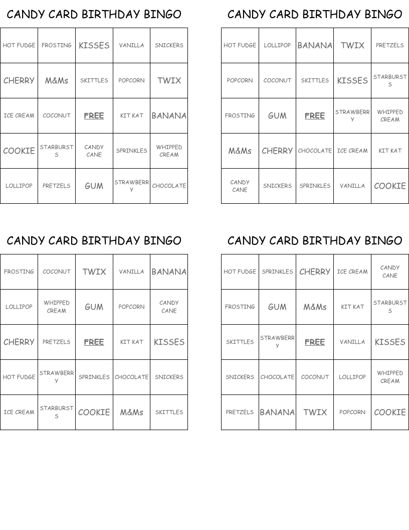 Word Search About Candy