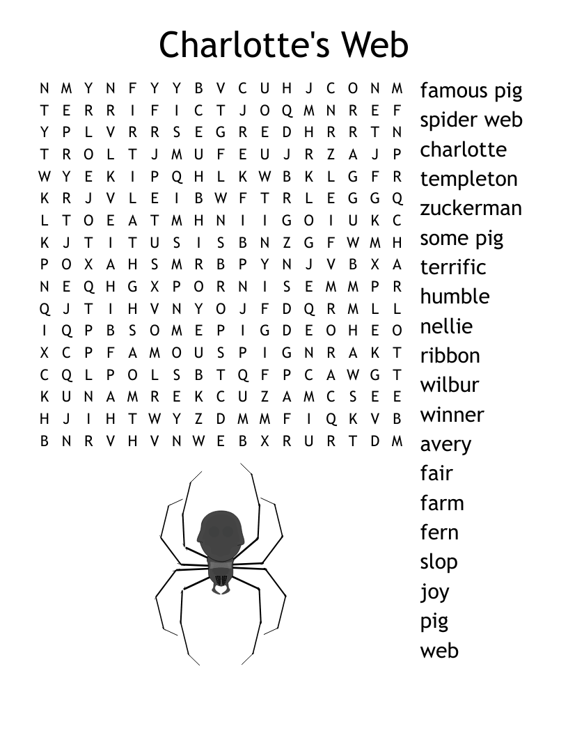 charlotte s web word search wordmint