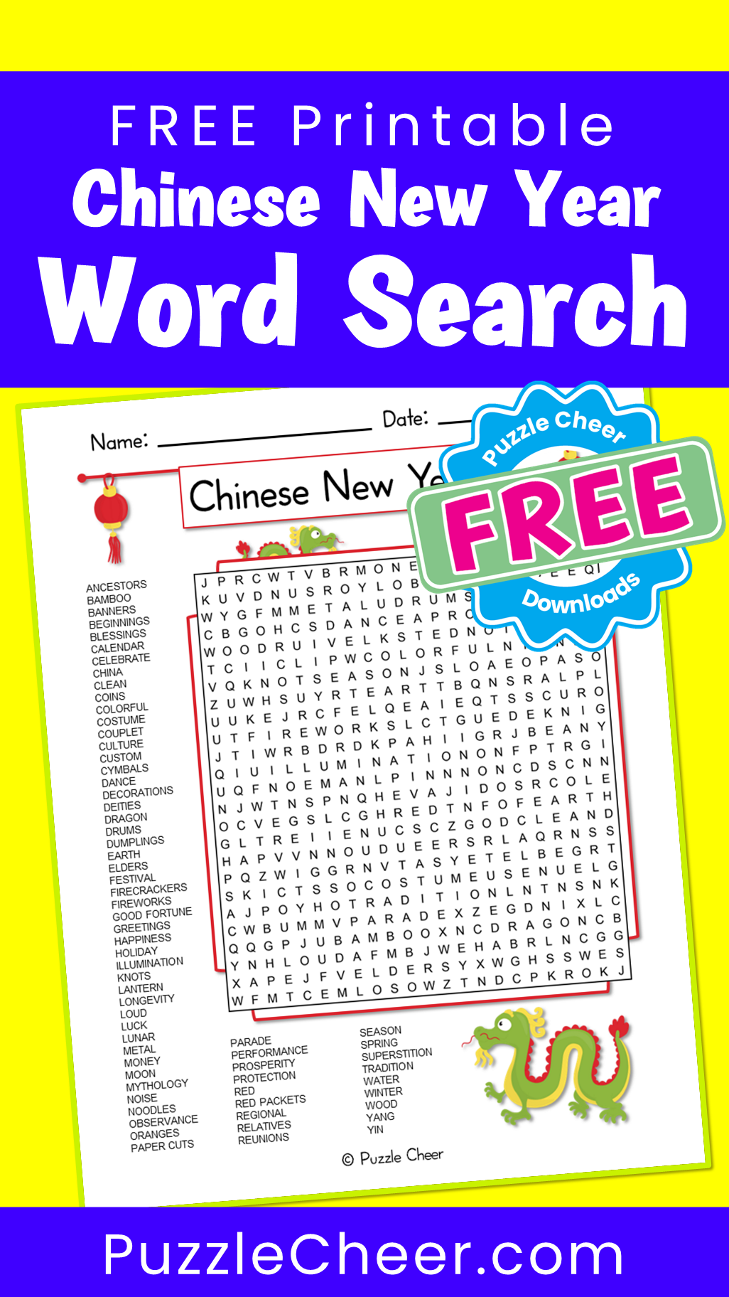 Chinese New Year Word Search For All Ages Puzzle Cheer