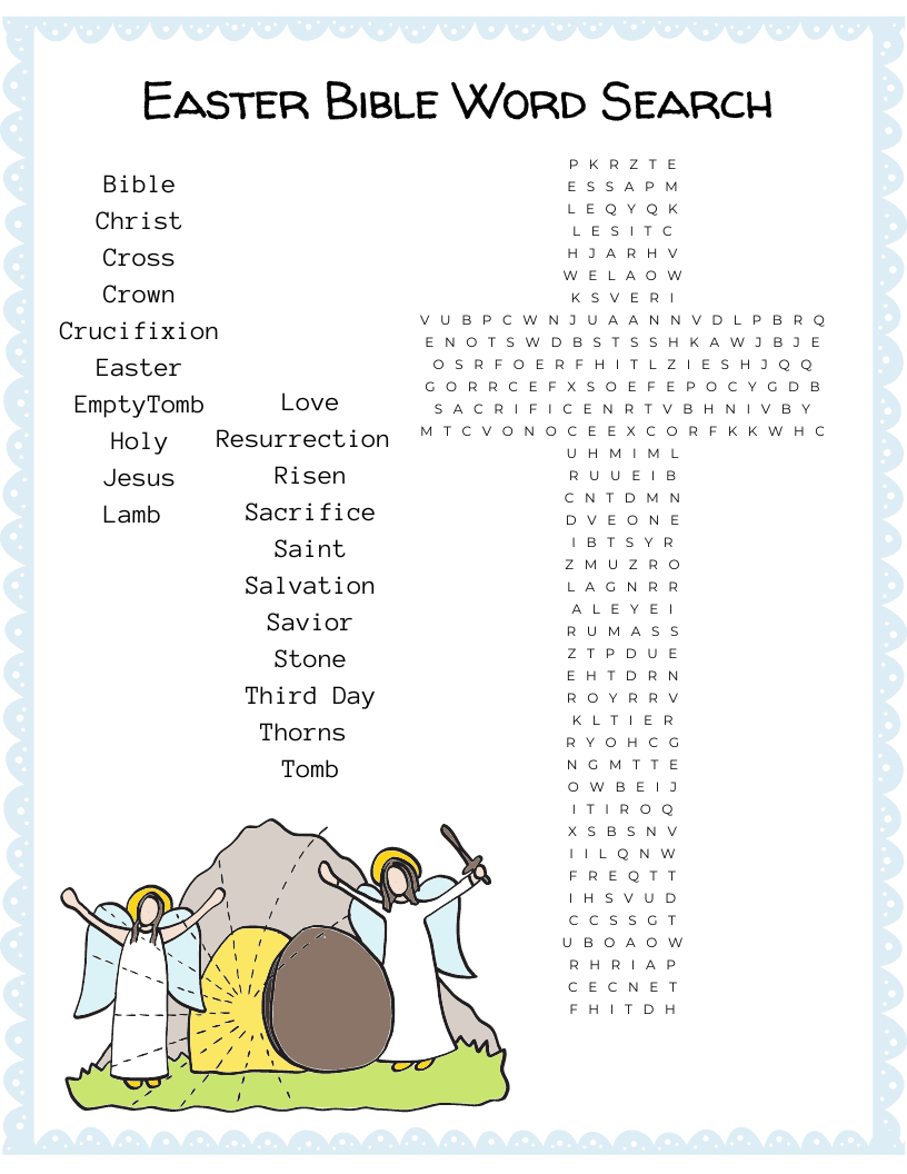 Christian Easter Word Search Printable 24hourfamily