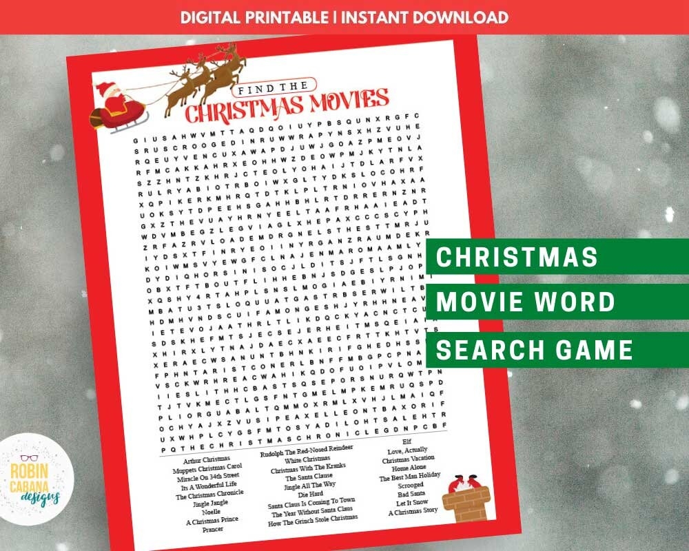 Word Search Printable Hard Movies