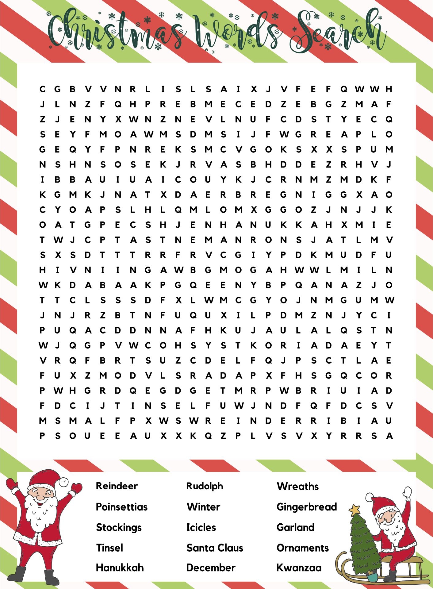 Christmas Word Search 15 Free PDF Printables Printablee