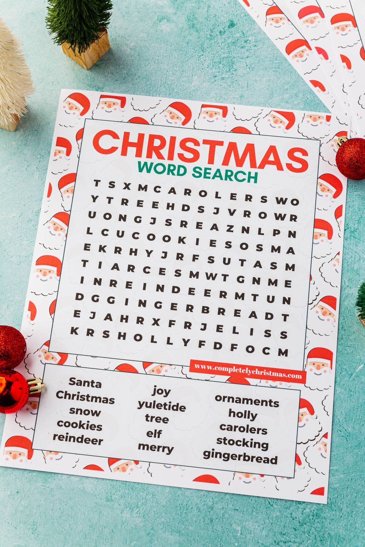 christmas word search free printable