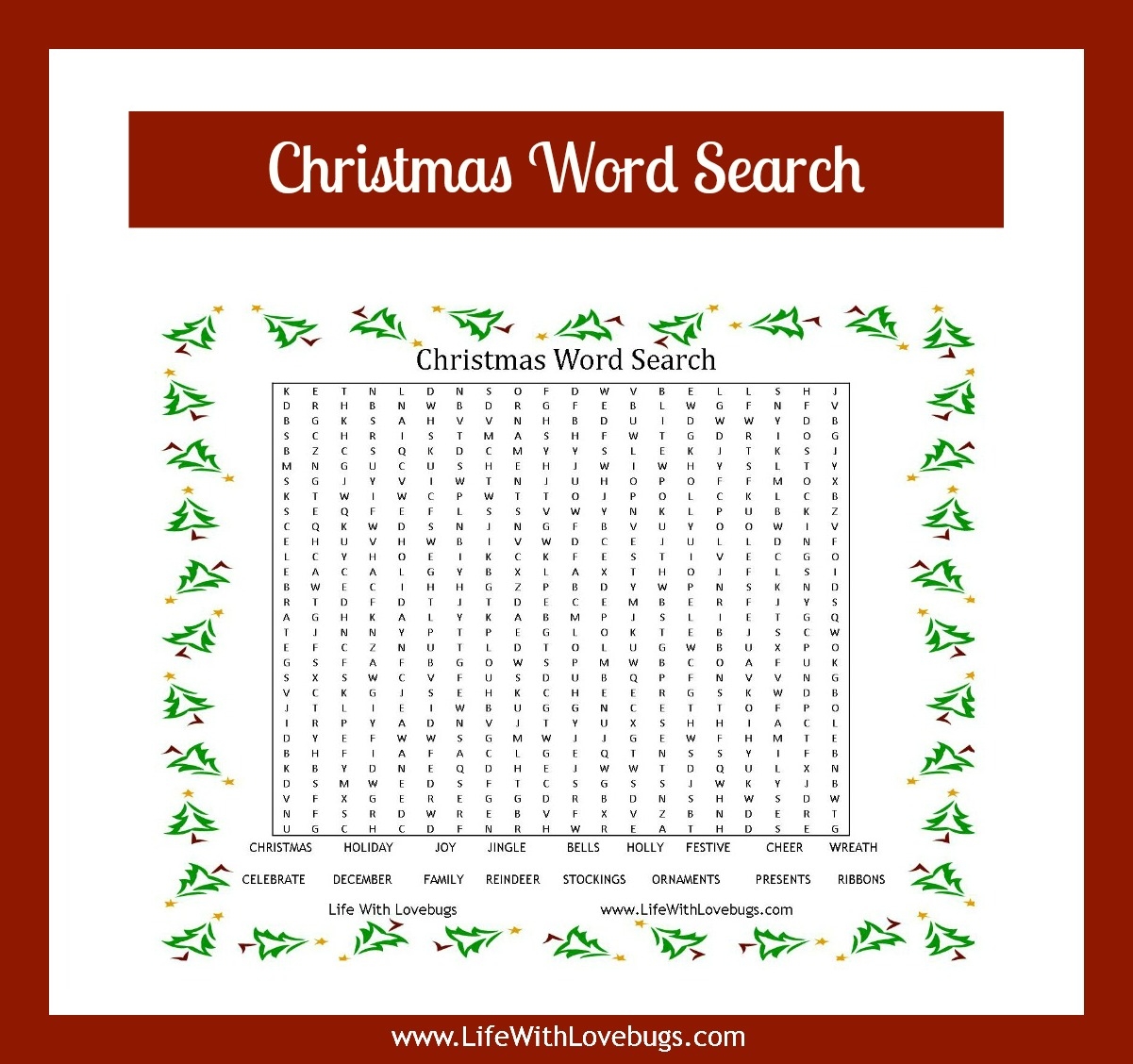 Printables Word Search Christmas