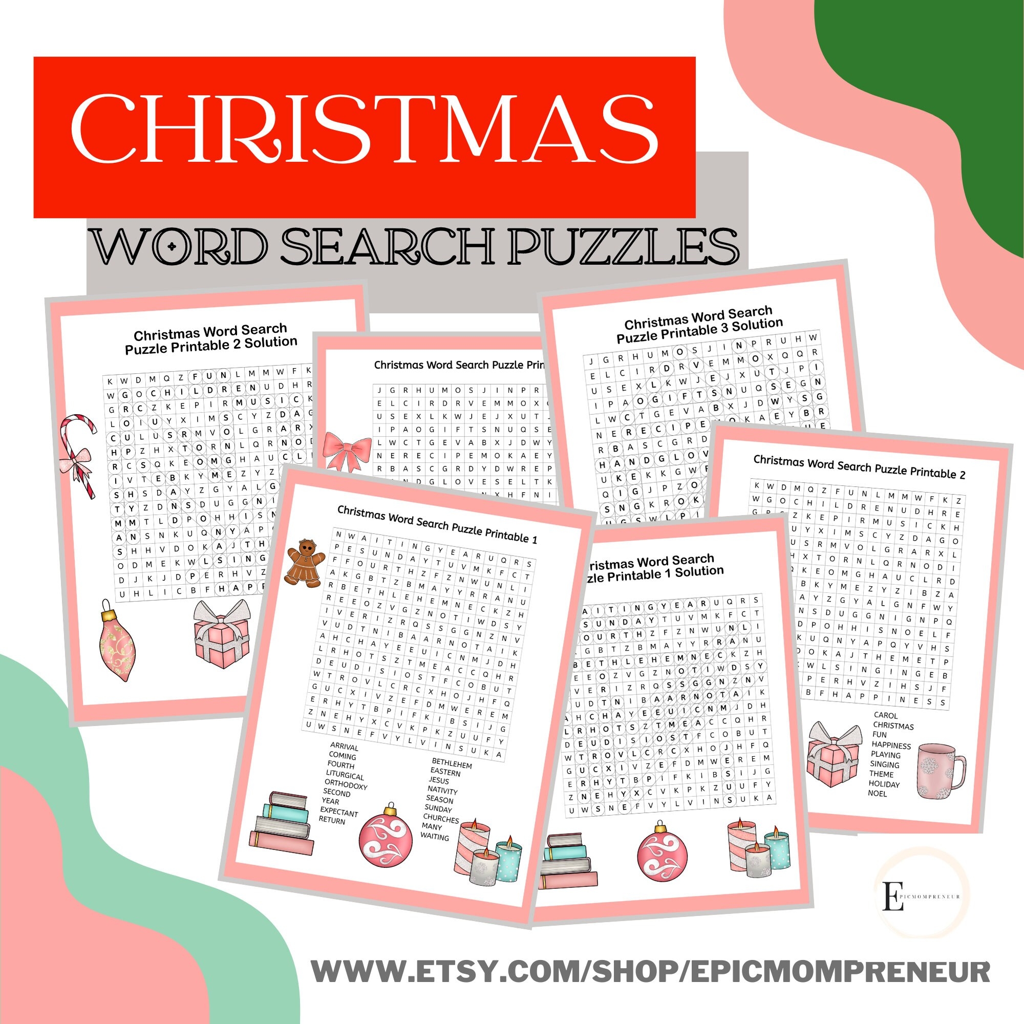Printable Christmas Word Search Puzzles Free