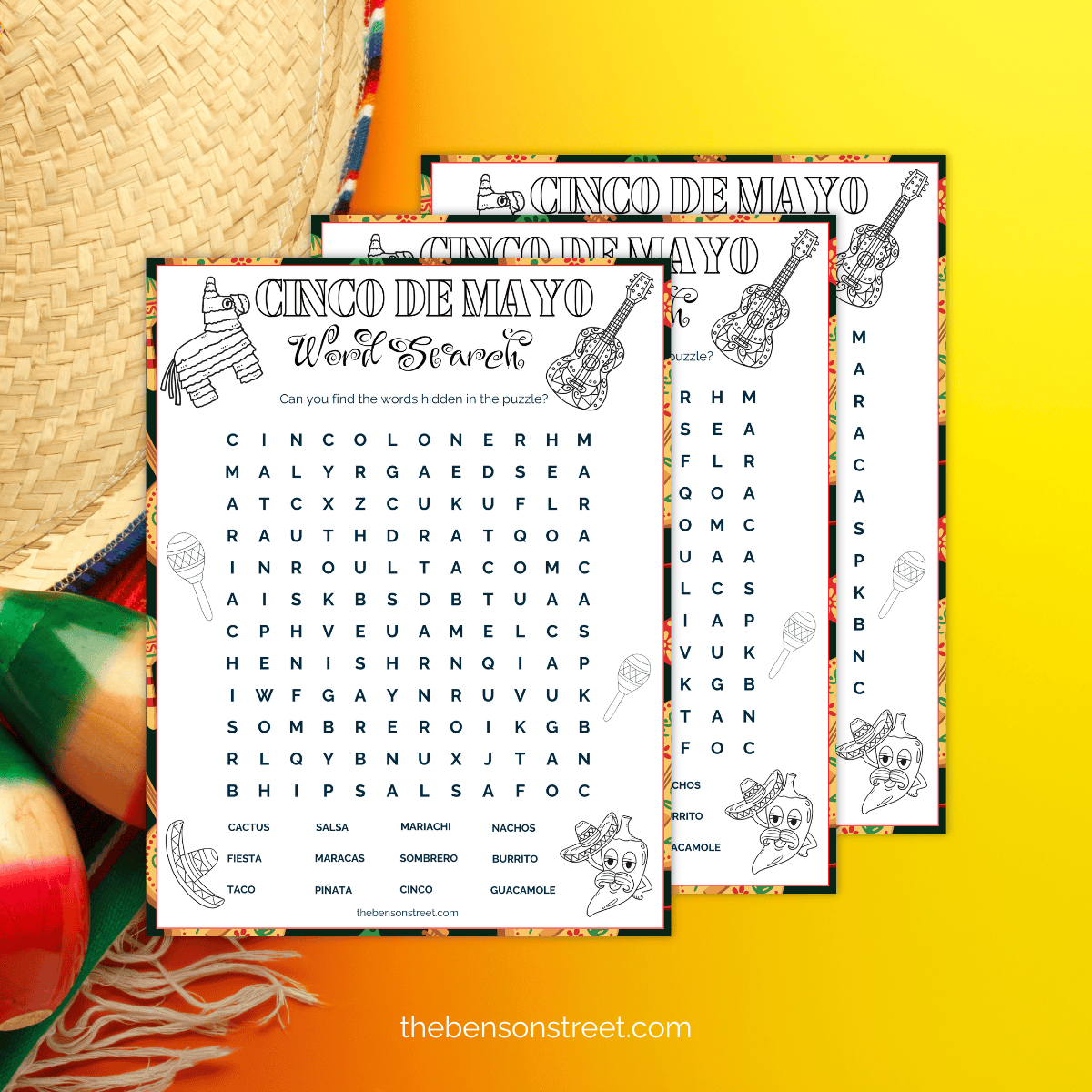 Cinco De Mayo Word Search Free Printable For Kids The Benson Street Cinco De Mayo Word Search Free Printable For Kids The Benson Street