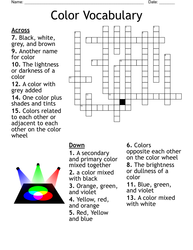 Color Theory Word Search WordMint