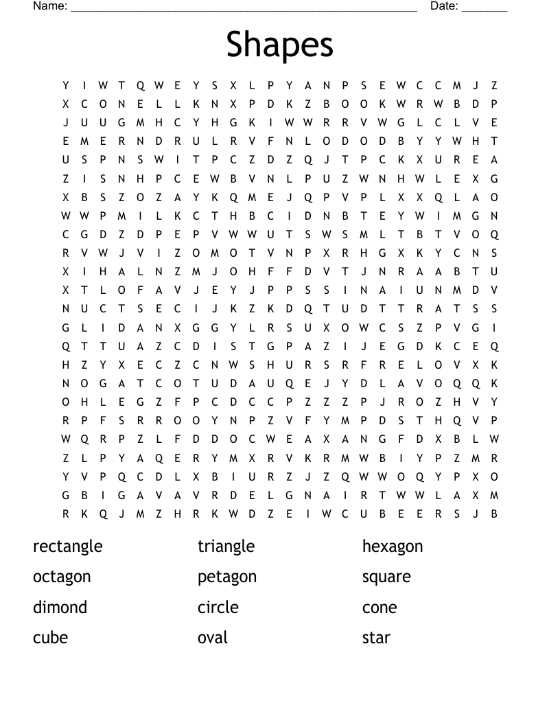 colors and shapes word search wordmint