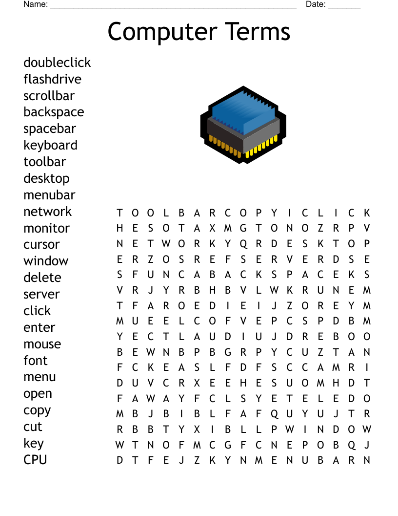 Computer Lab Word Search WordMint
