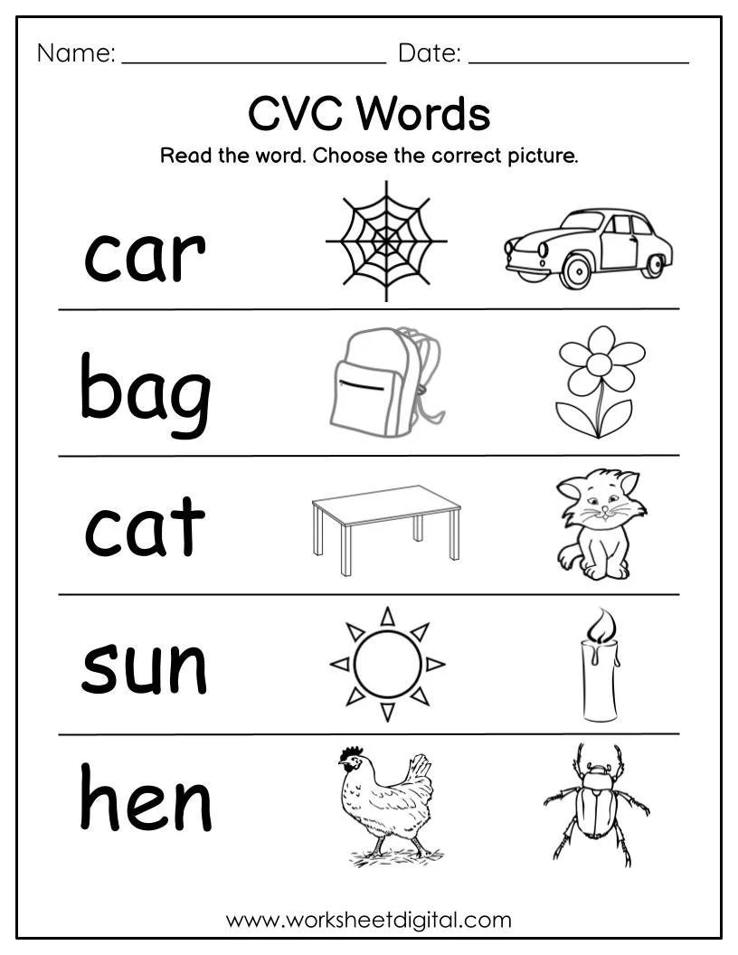 Cvc Word Search Etsy
