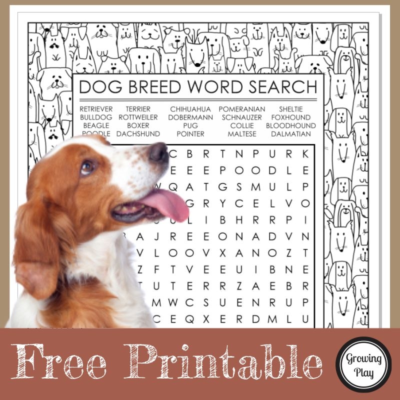 Dog Word Search Printable Free