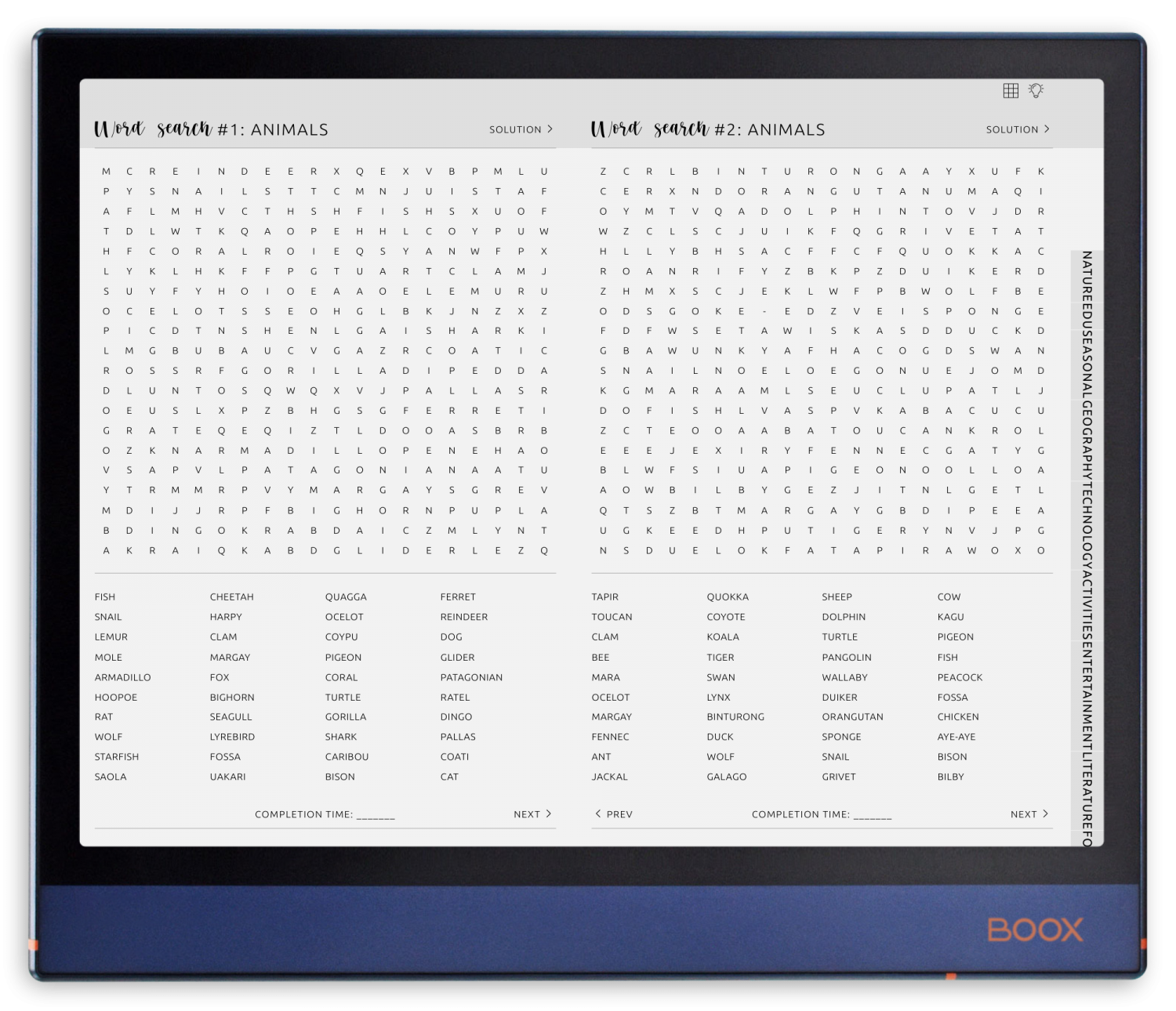 Download Boox Word Search Puzzles Hyperlinked PDF
