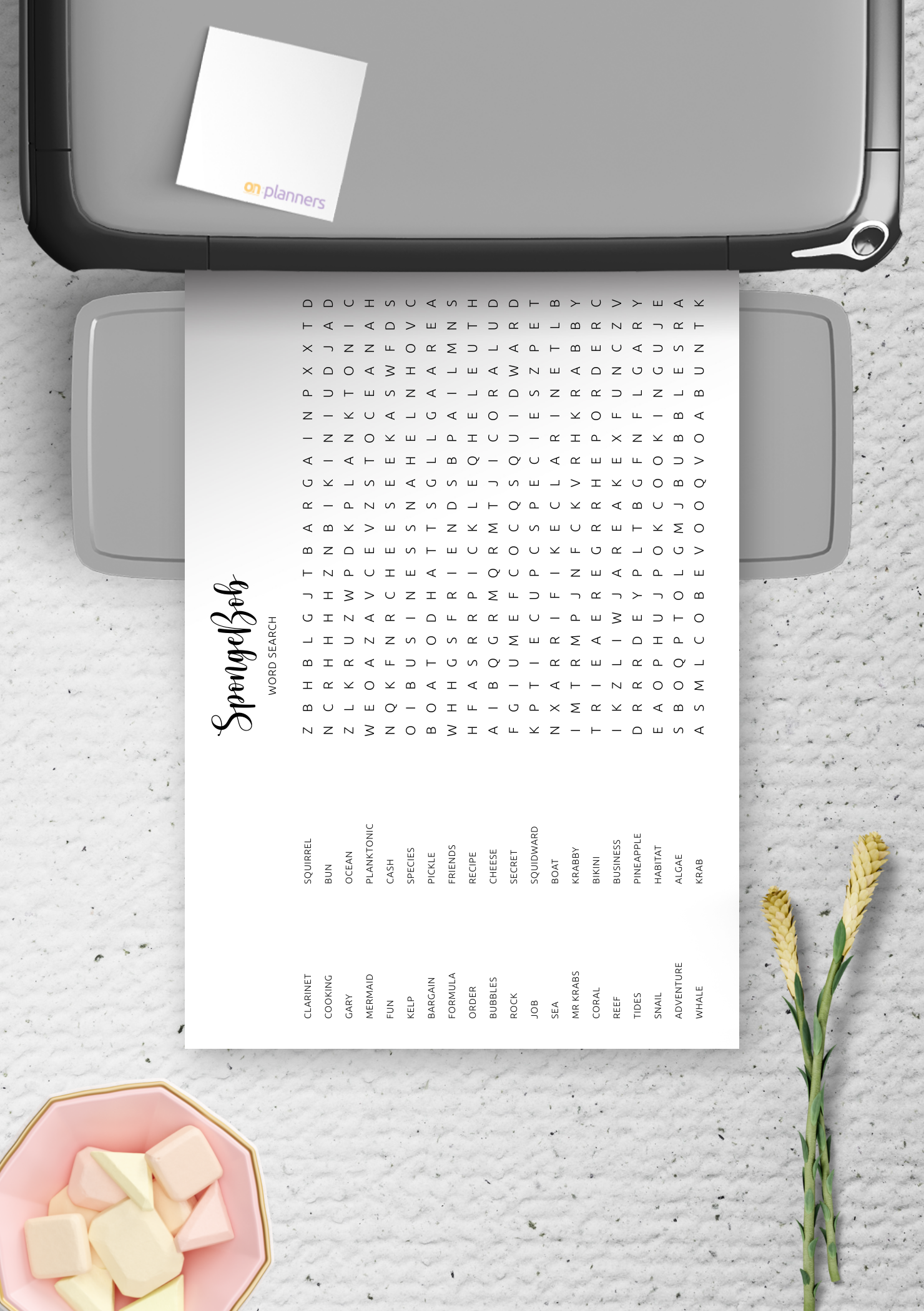 Download Printable SpongeBob Word Search In PDF