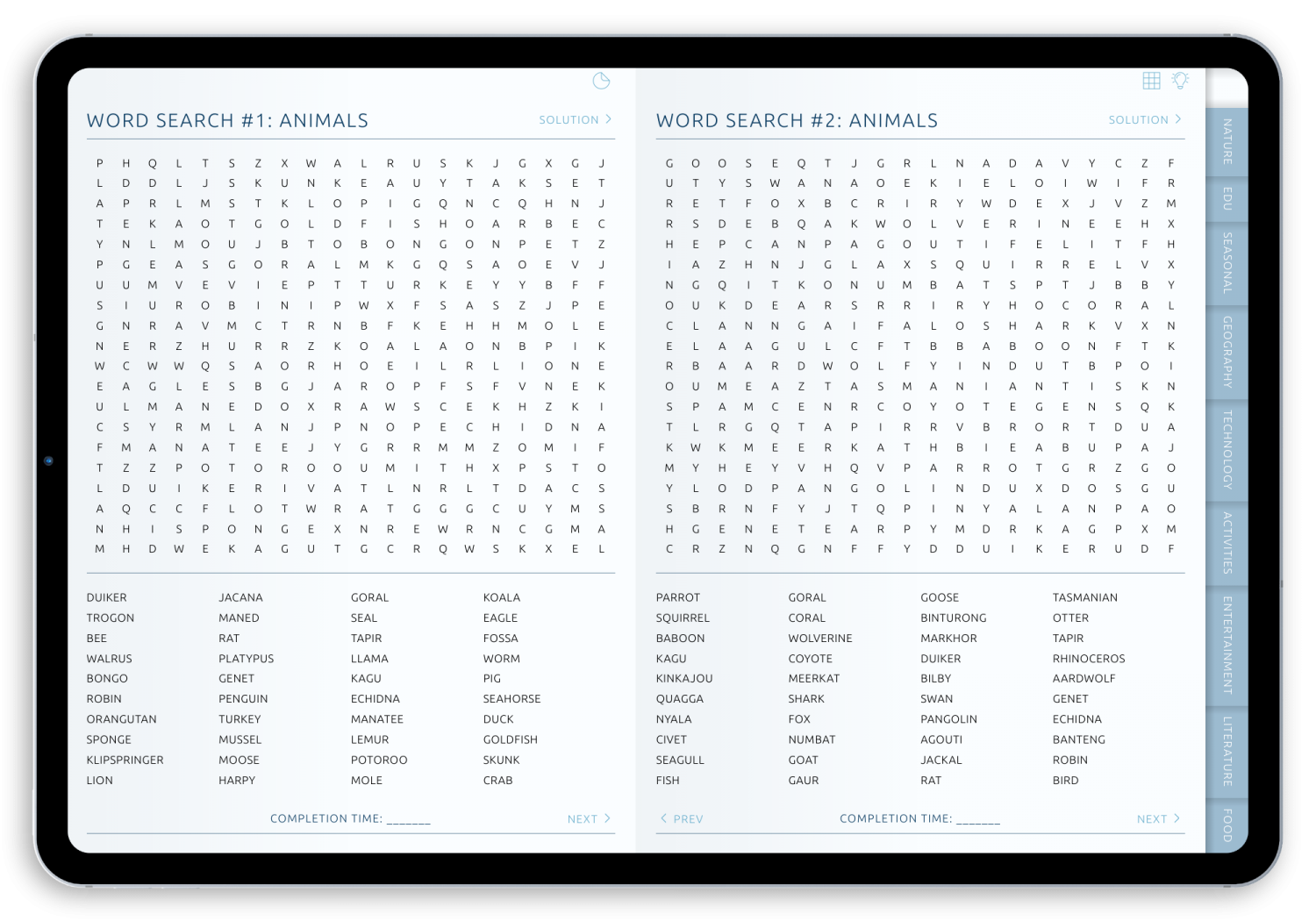 Word Search For Year 5