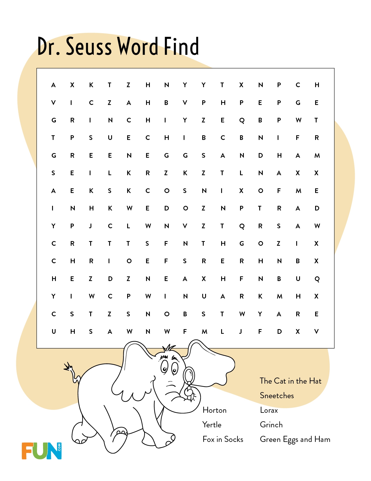 Dr Seuss Activities And Printables FUN Blog