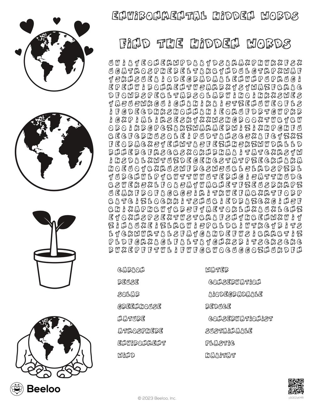 Earth Day themed Word Searches Beeloo Printable Crafts And Activities For Kids