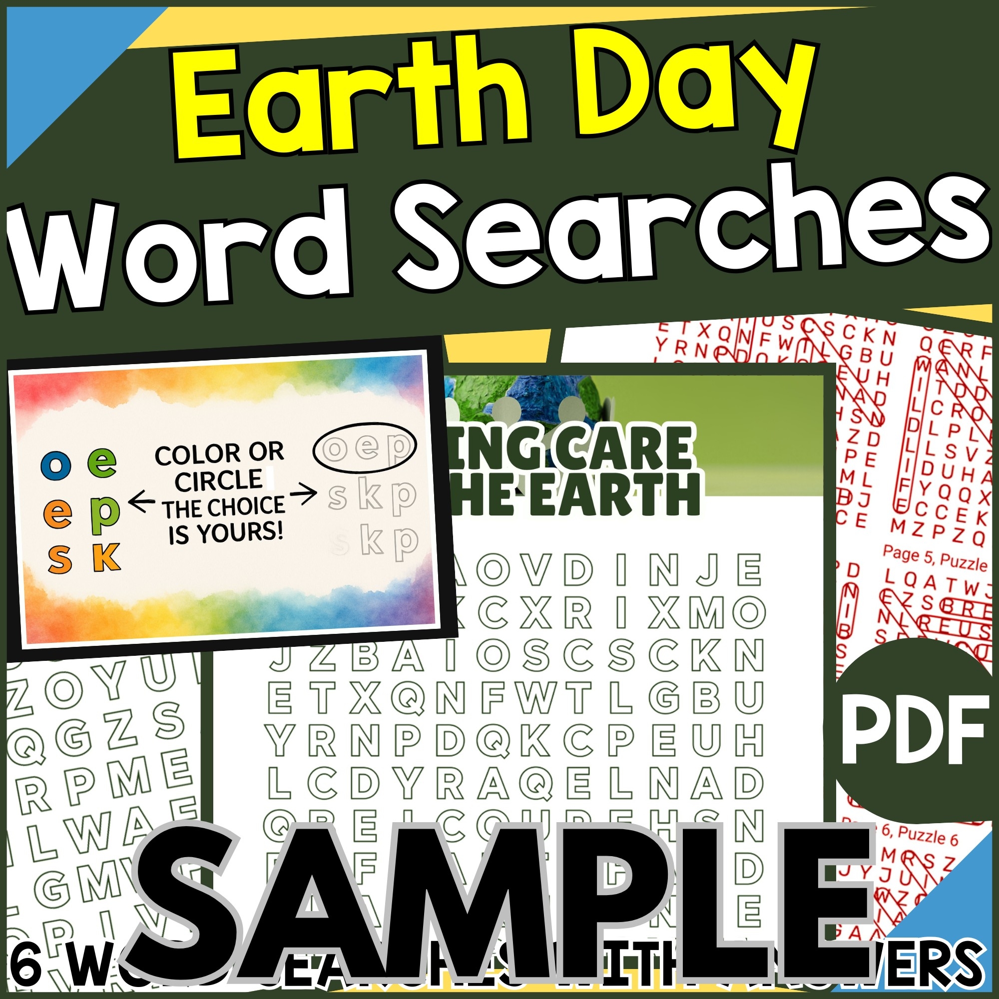 Earth Day Word Search 1 Page Sample PDF By Teach Simple