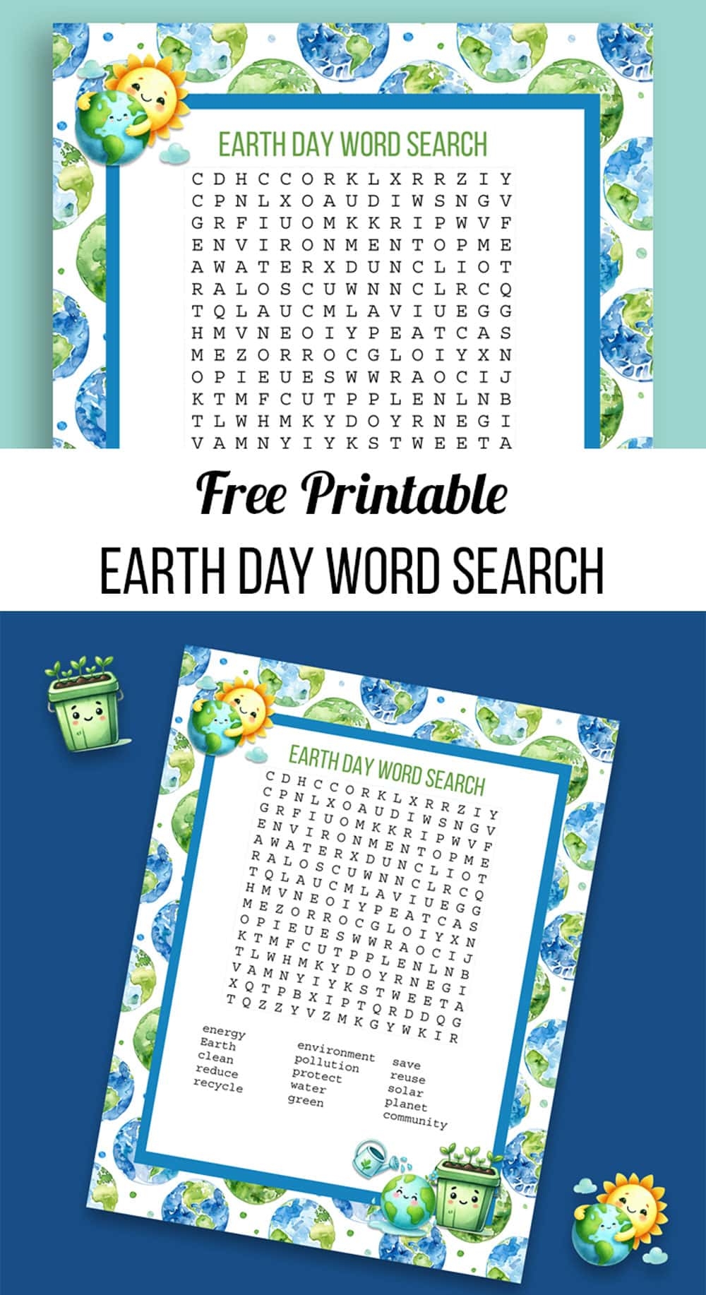 Earth Day Word Search Free Printable