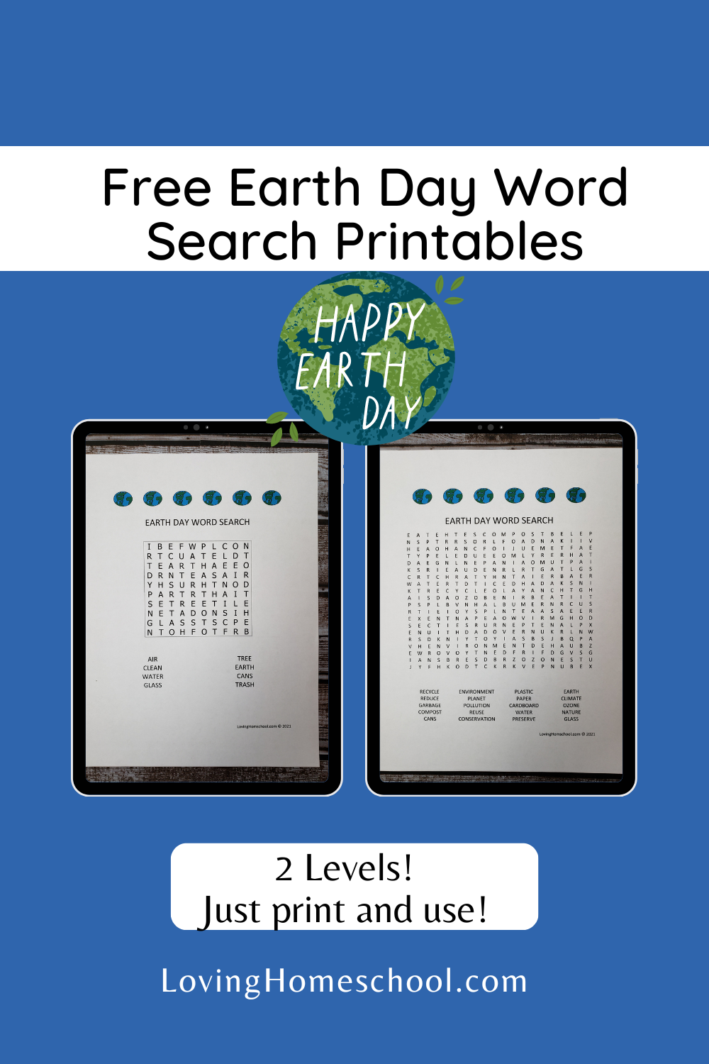Earth Day Word Search LovingHomeschool