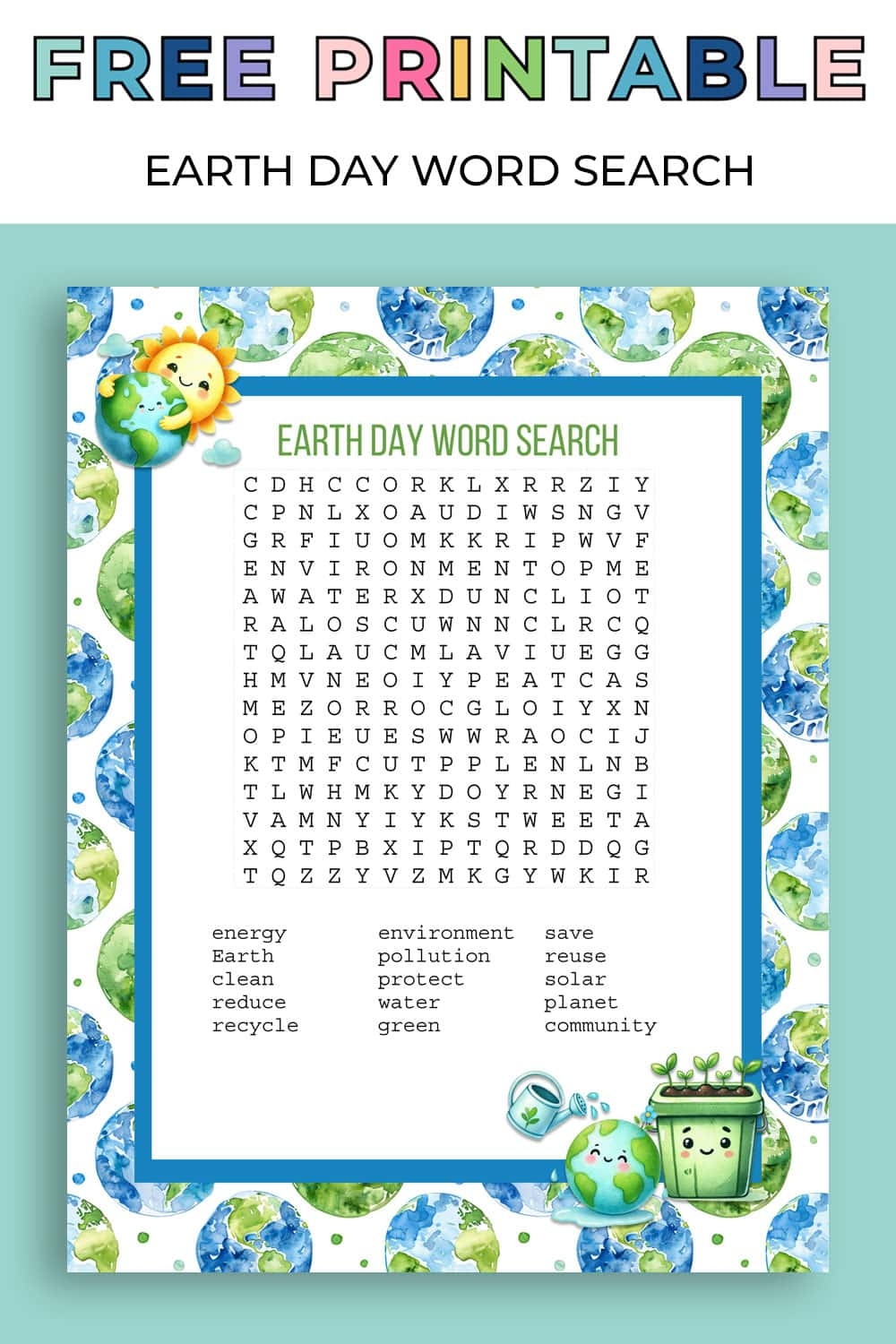 earth day word search