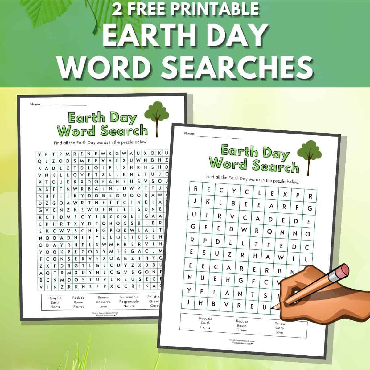 earth day word searches free printables literacy learn