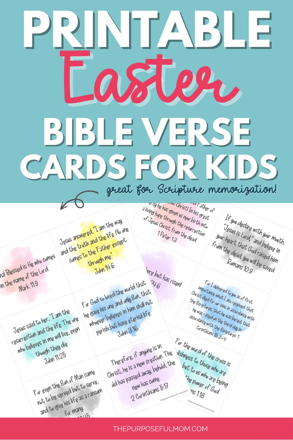 Easter Bible Verse Cards For Kids Free Printable The Purposeful Mom