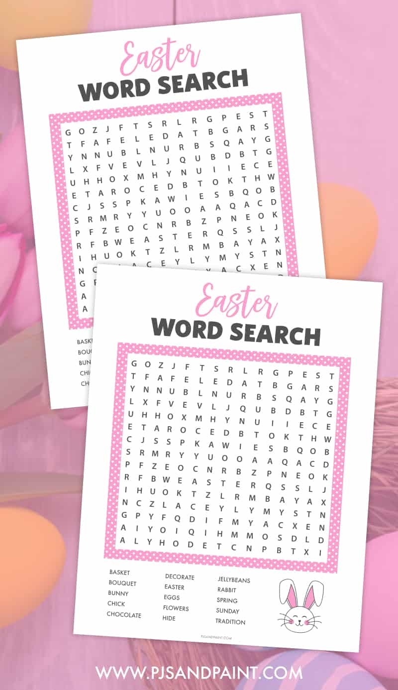 Easter Word Search Free Printable Game Pjs And Paint