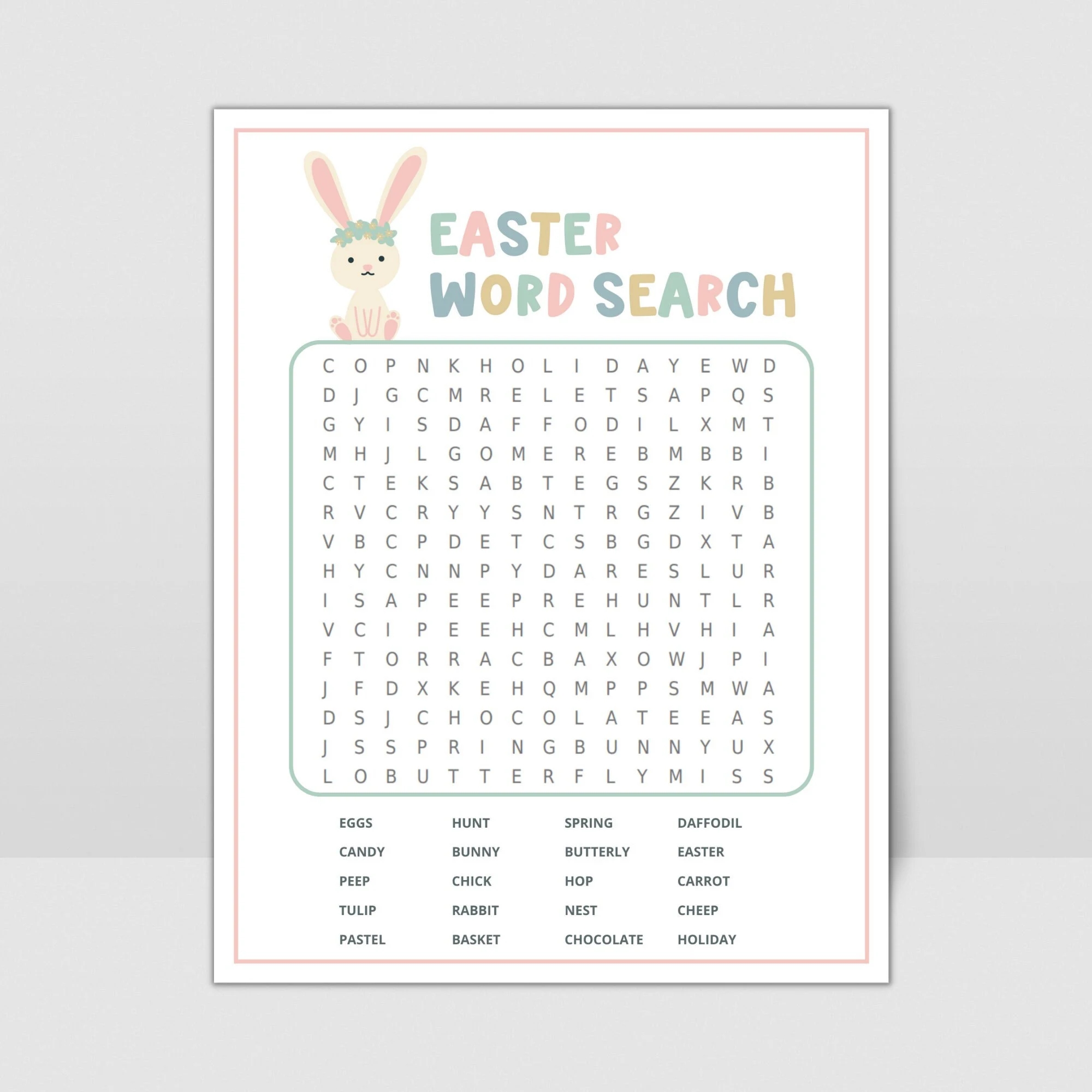 Easter Word Search Printable Easter Game Printable Easter Word Search Kids And Adult Easter Word Search Etsy