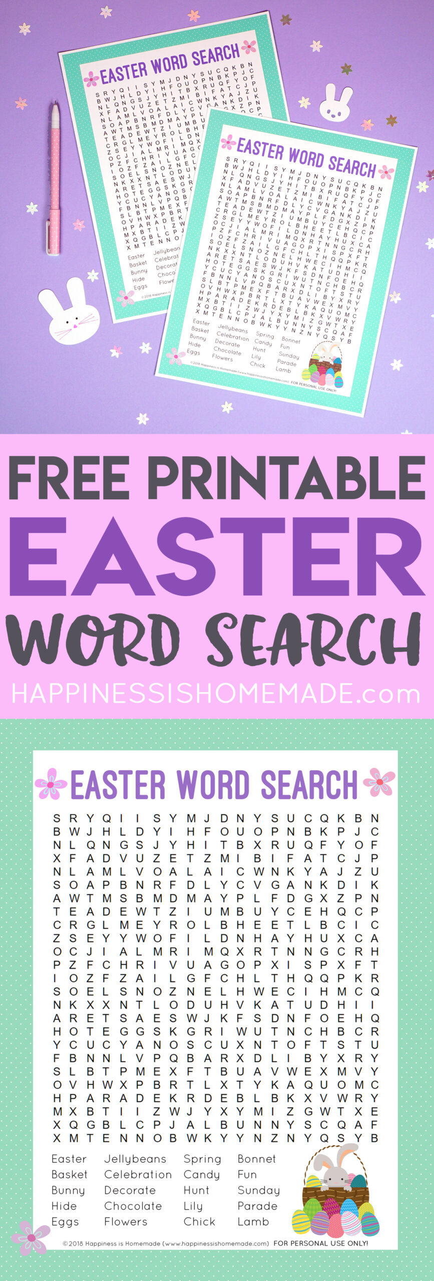 Printable Easter Word Search Free