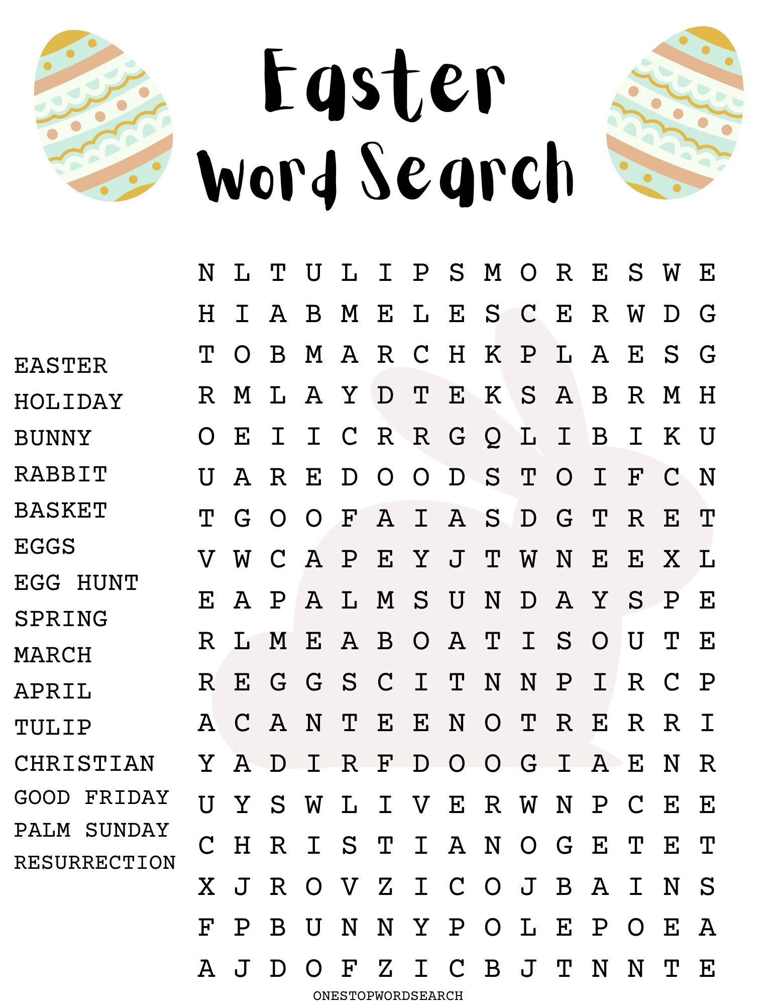 easter word search puzzle with answer sheet easter games easter activities holidays