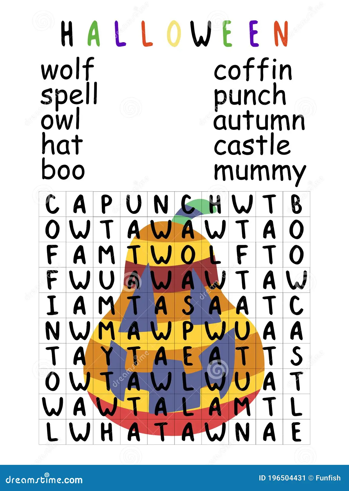 Halloween Word Search Printable Free