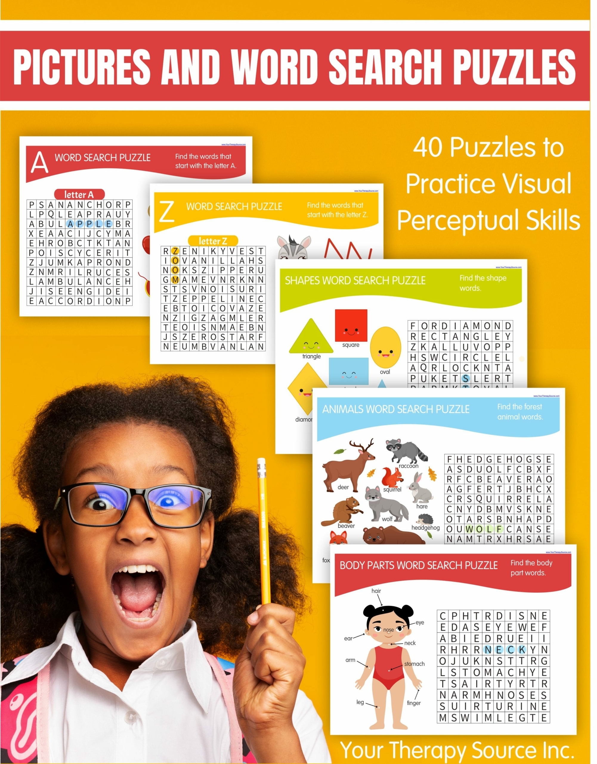 easy word search puzzles for kids includes pictures your therapy source