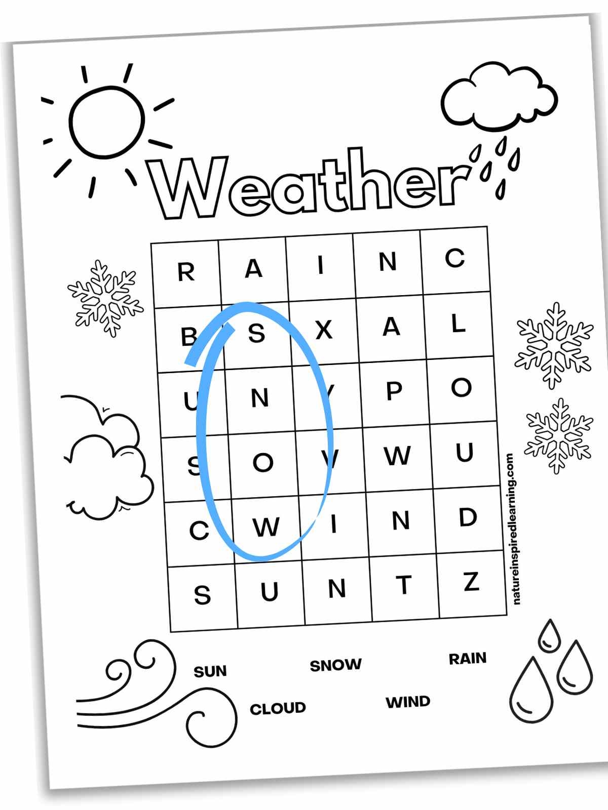 Easy Kid Word Search Printable