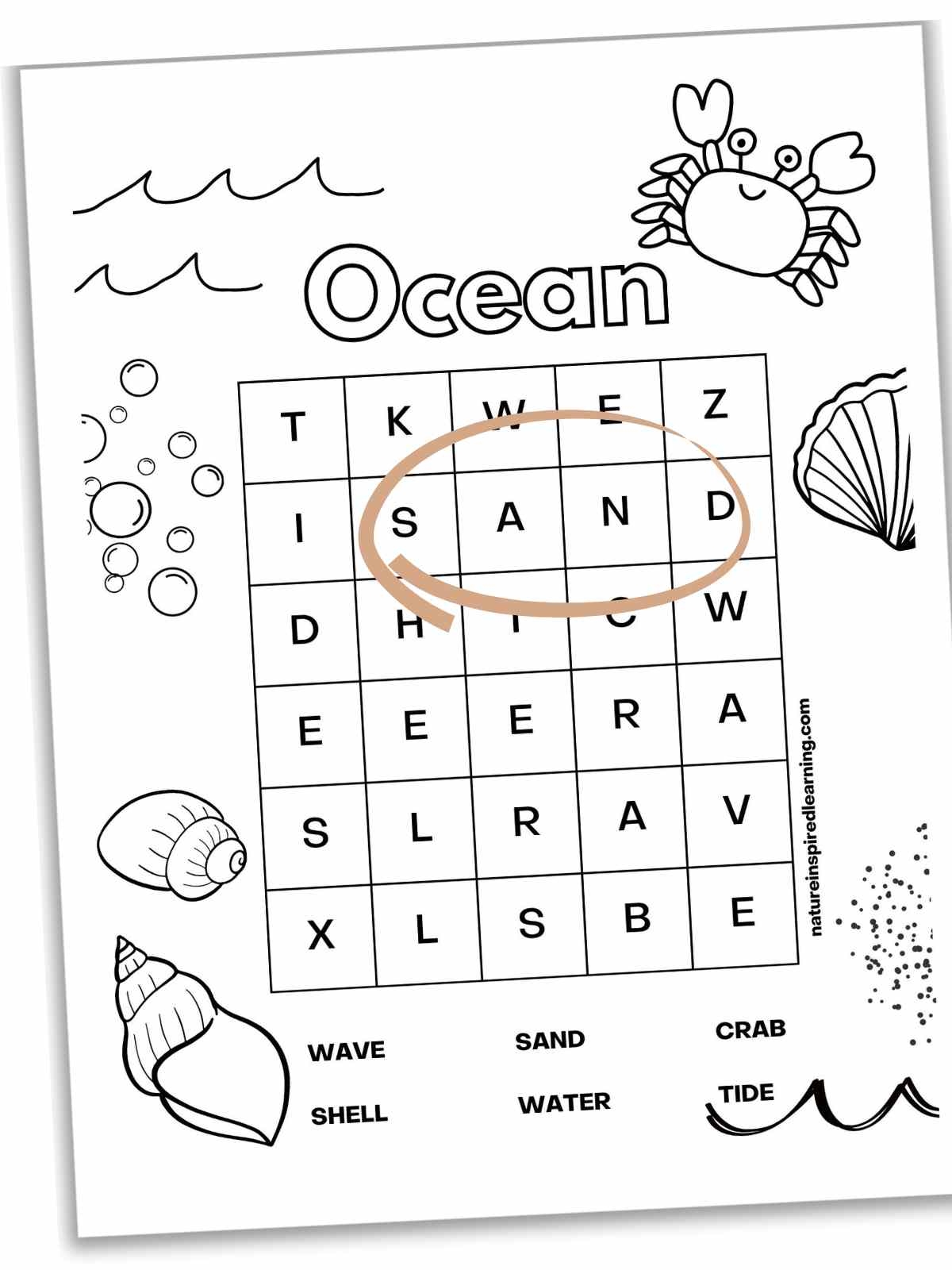 easy word searches for kindergarten nature inspired learning