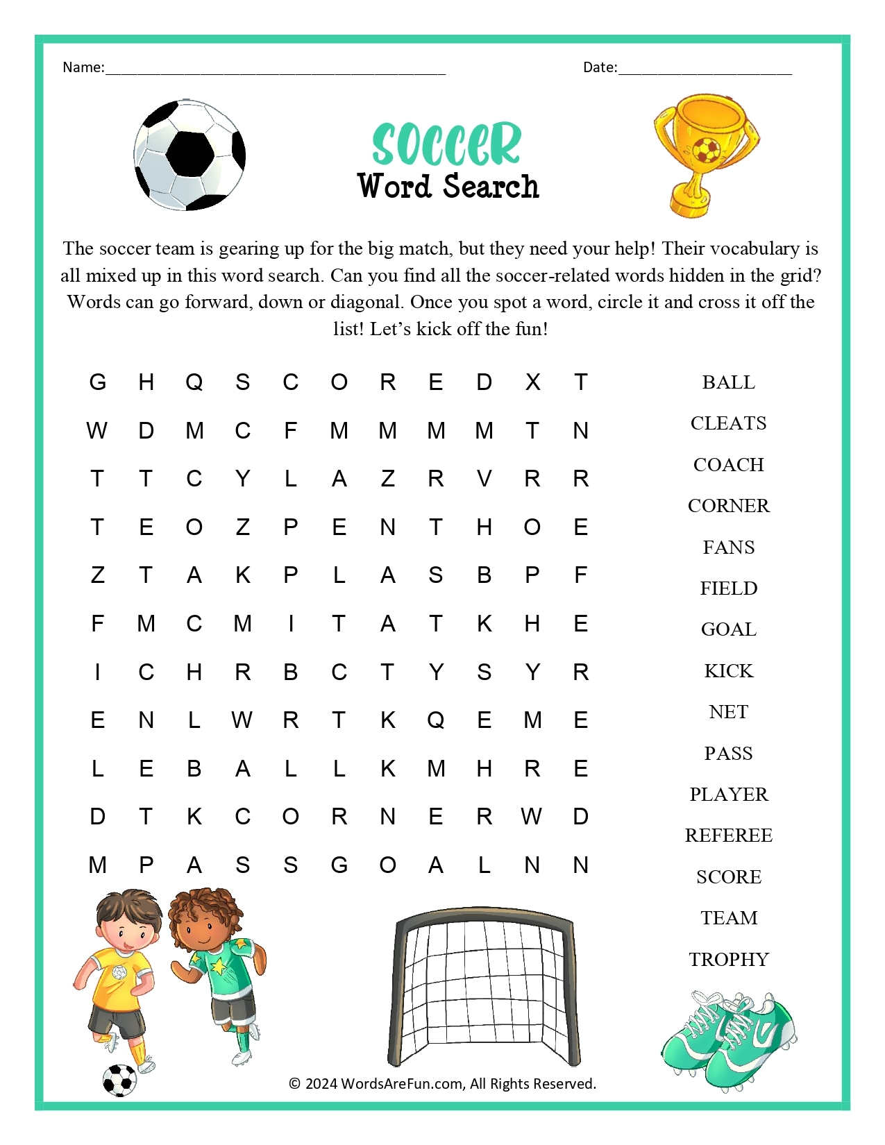 Simple Word Searches Printable